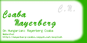 csaba mayerberg business card